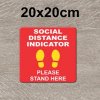 Social Distance Indicator Floor Stickers with Shoe Prints Please Stand Here 20x20cm